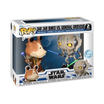 Funko Pop! 2-Pack: Disney Star Wars: Clone Wars - Jar Jar Binks VS General Grievous (Gamestop Exclusive) Bobble-Head Vinyl Figures