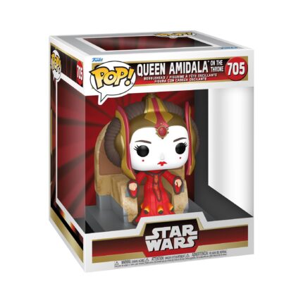 Funko Pop! Deluxe Disney: Star Wars EP1 The Phantom Menace Anniversary - Queen Amidala on the Throne #705 Bobble-Head Vinyl Figure