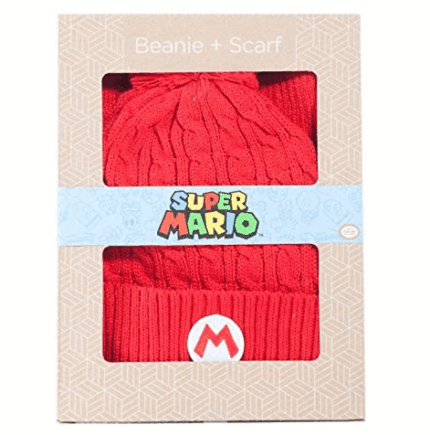 Super Mario Badge Beanie & Scarf