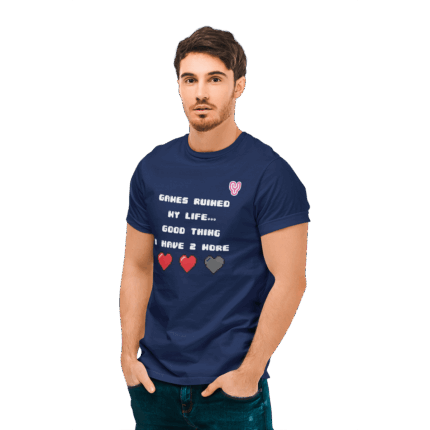 T-Shirt "Games ruined my life..." Μπλέ